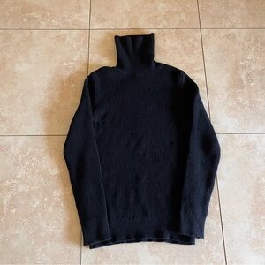 Men's Black Turtleneck Sweater - Classic Rib Knit- size XS